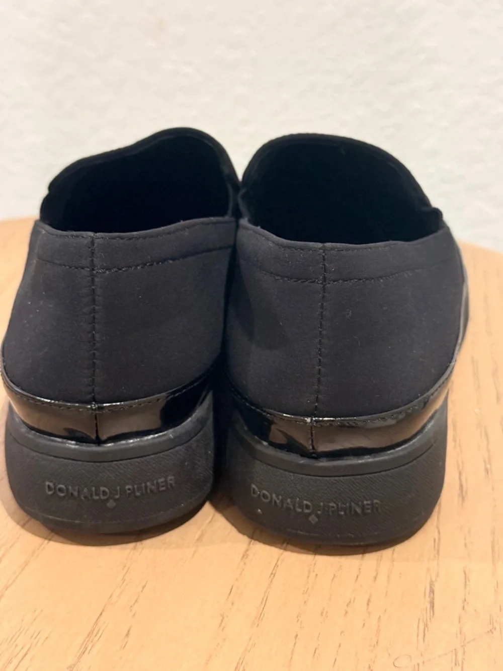 Donald J. Pliner Black Slip-On Platform Loafers‎